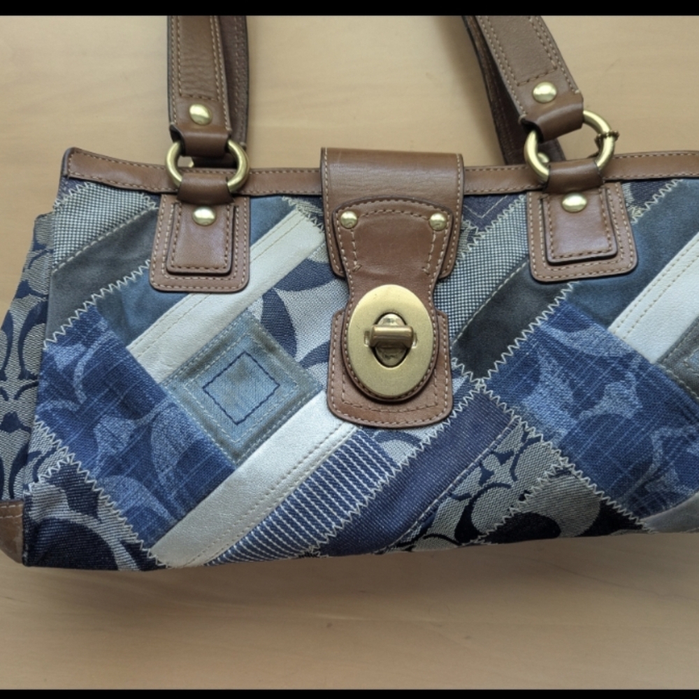 Vintage Coach Denim patchwork Bag